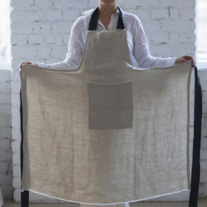 Prewashed linen apron natural