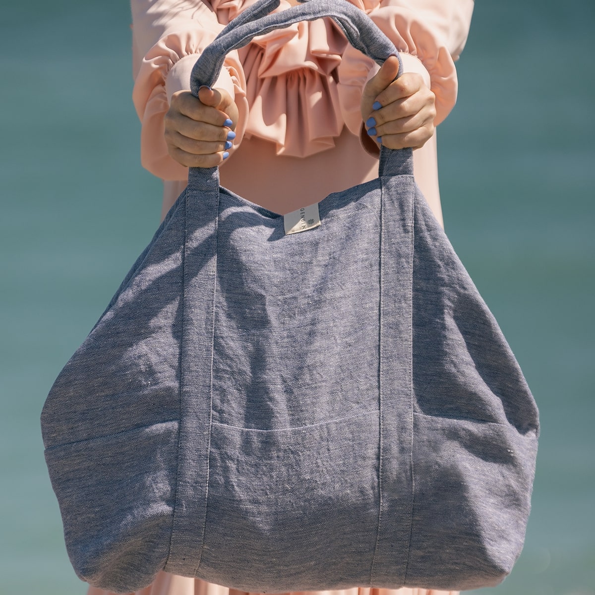 Beach bag ocean blue