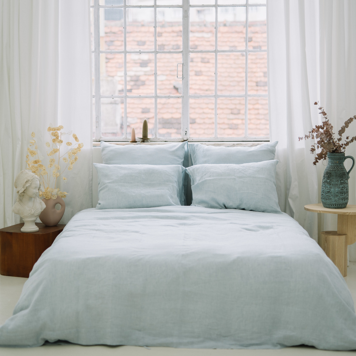 Dusty Blue Set 60x60 Pillowcases and 200x220 Quilt Cover